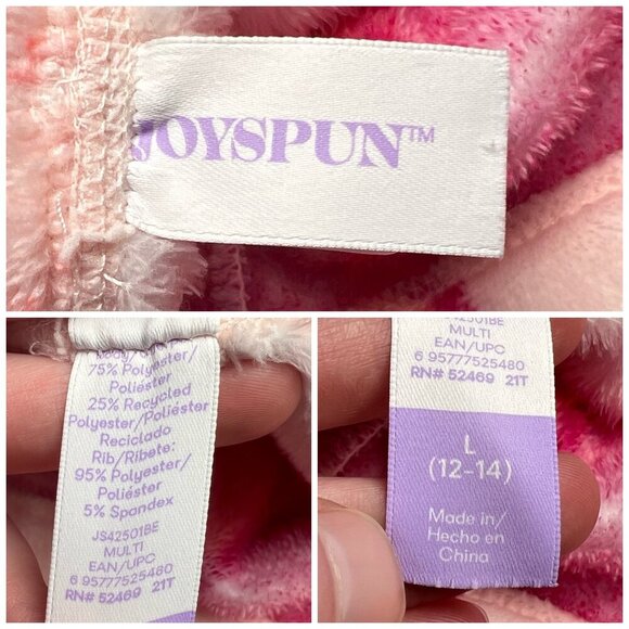Joyspun Fleece PJ Pants Pink Plaid Joggers Loungewear Size Large - Picture 3 of 8